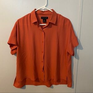 Rachel Zoe Orange Short Sleeve Top Size Small